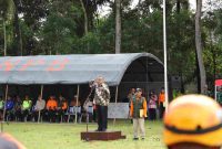 Acara gladi lapang tsunami di Lapangan Desa Jogoresan, Kecamatan Purwodadi, pada Kamis (13/11/2025).