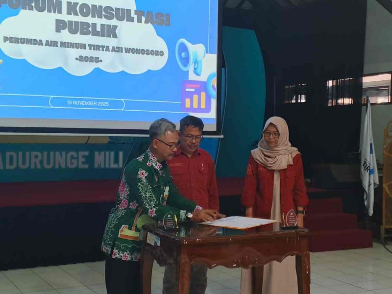 Perumda Air Minum Tirta Aji Kabupaten Wonosobo menggelar Forum Konsultasi Publik (FKP) 2025 di Gedung Graha Tirta Bhaktitama, Kamis (13/11/2025).