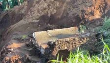 Tanggul irigasi sekunder di Desa Gemuruh, Banjarnegara jebol.